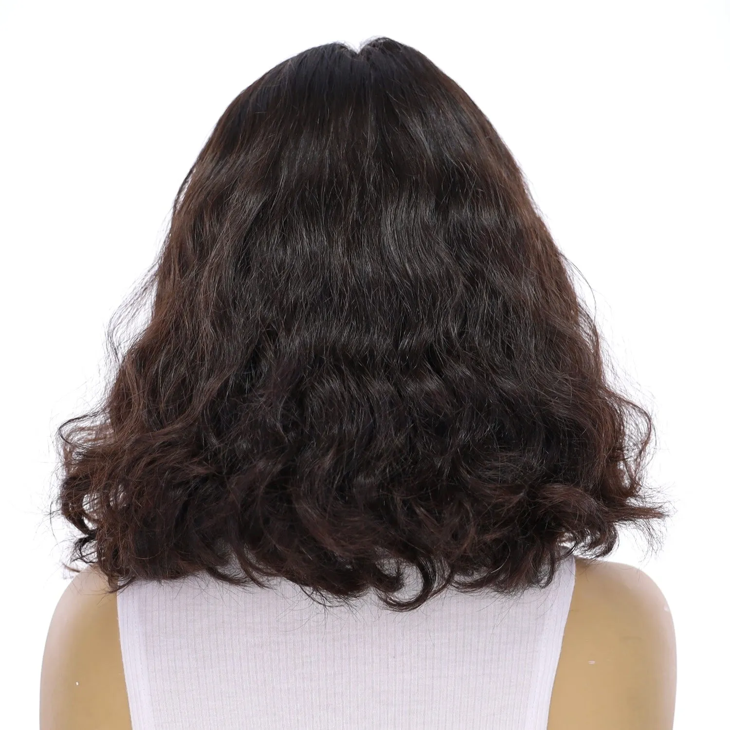 13" Luxe Bob Silk Top Wig #2 Neutral Dark Brown Wavy