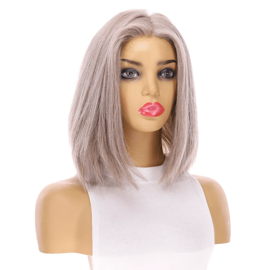 13" Victoria Silk Top Wig Champagne Grey