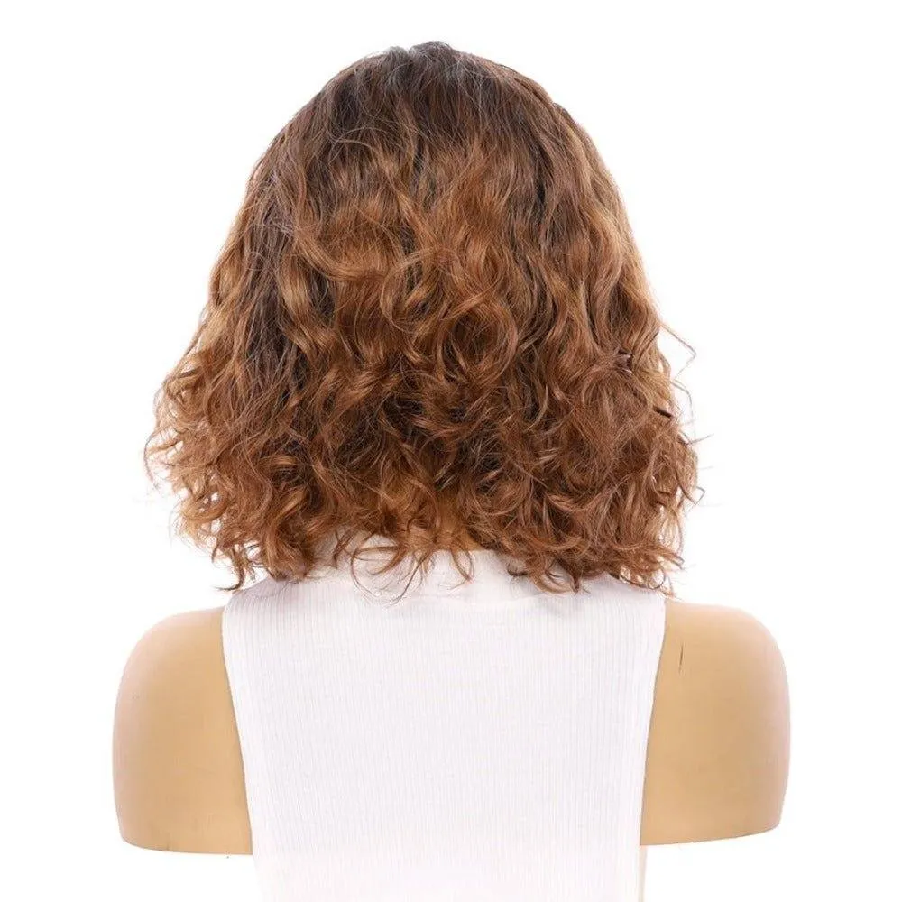 13" Victoria Silk Top Wig Dark Brown Ombre Wavy