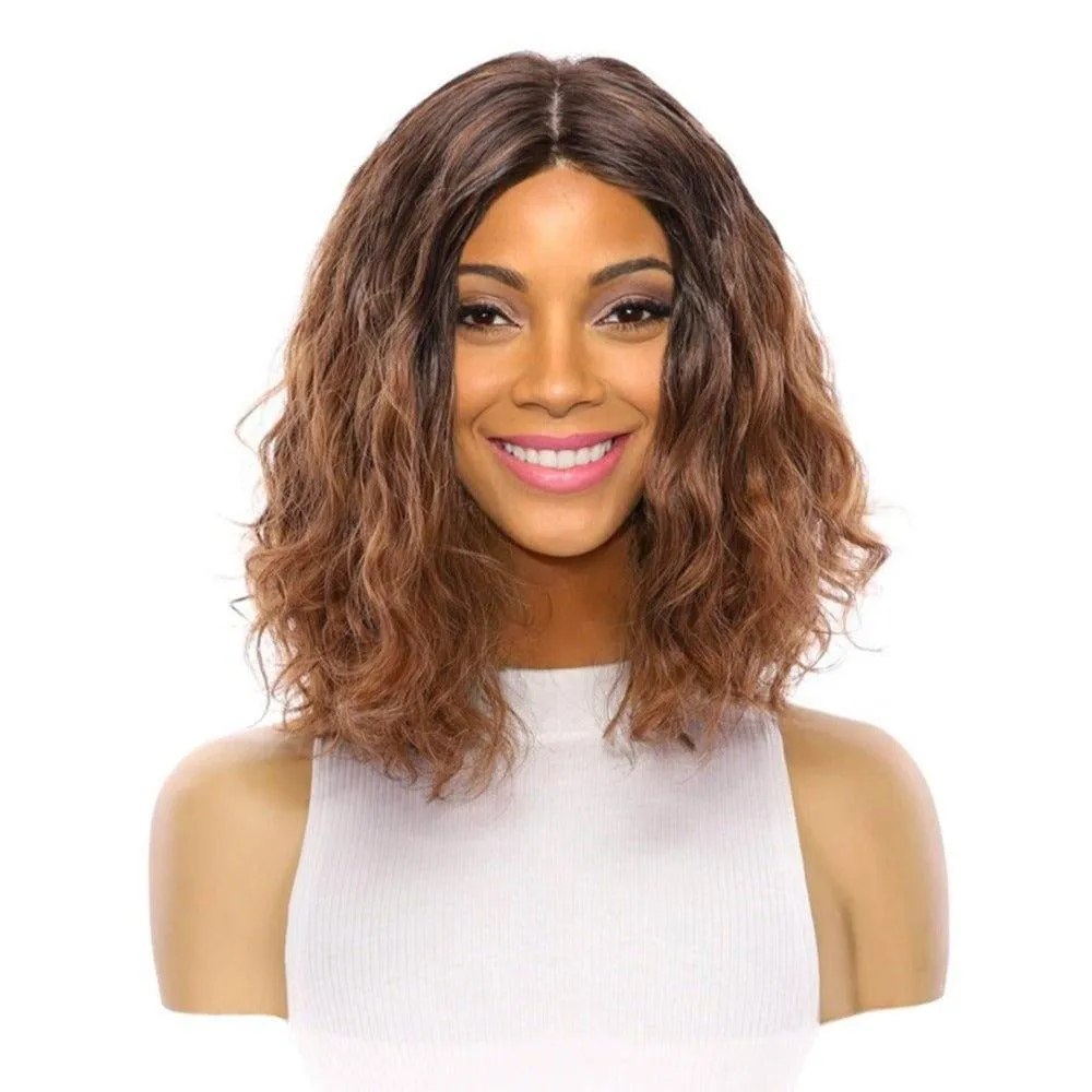 13" Victoria Silk Top Wig Dark Brown Ombre Wavy