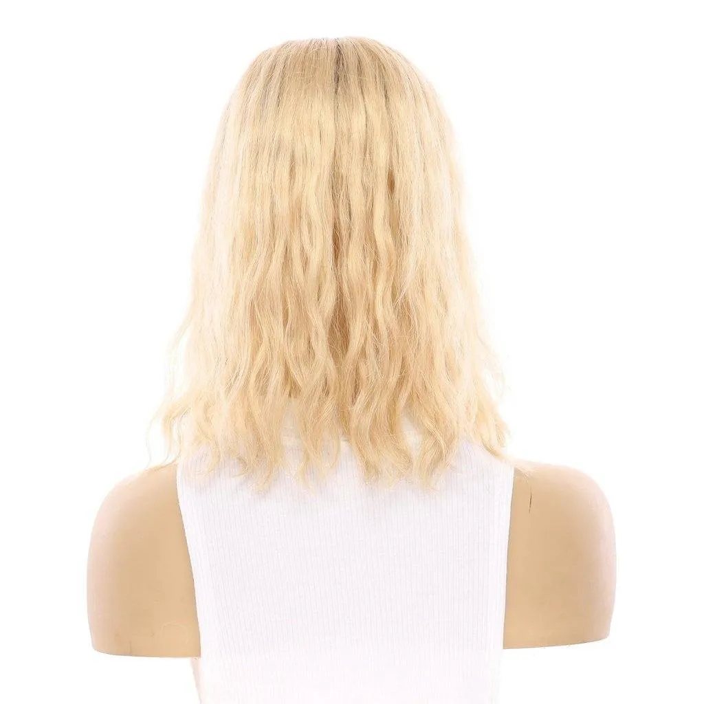 14" Emerald Silk Top Topper Golden Blonde Wavy