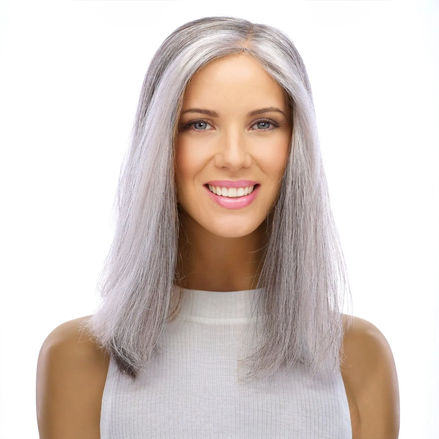 14" Emerald Silk Top Topper Silver Fox