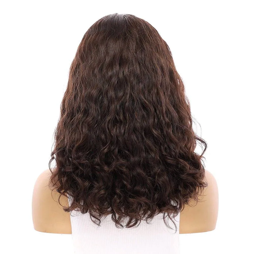 19" Nicole Silk Top Wig Dark Brown Wavy