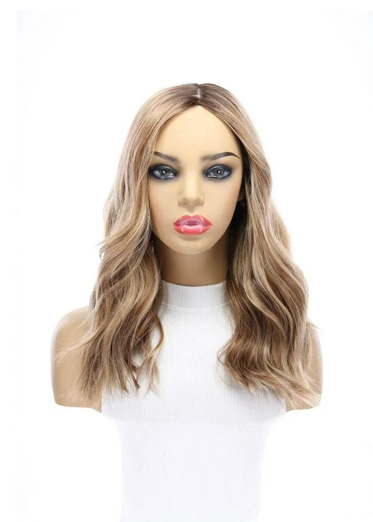 19" Nicole Silk Top Wig Medium Blonde w/ Rooting