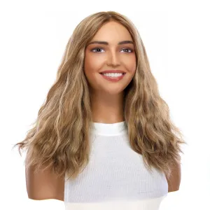 19" Nicole Silk Top Wig Medium Blonde Wavy