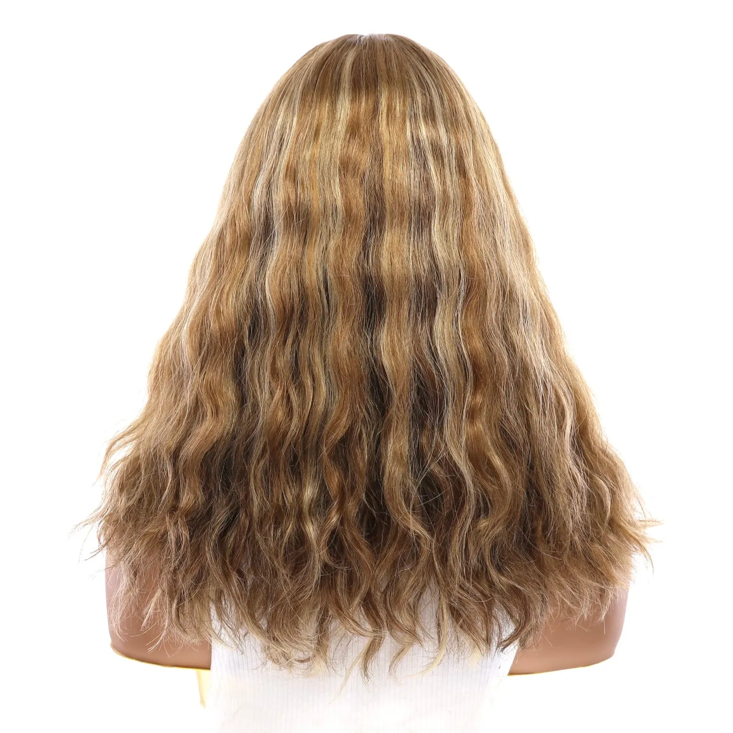19" Nicole Silk Top Wig Medium Blonde Wavy