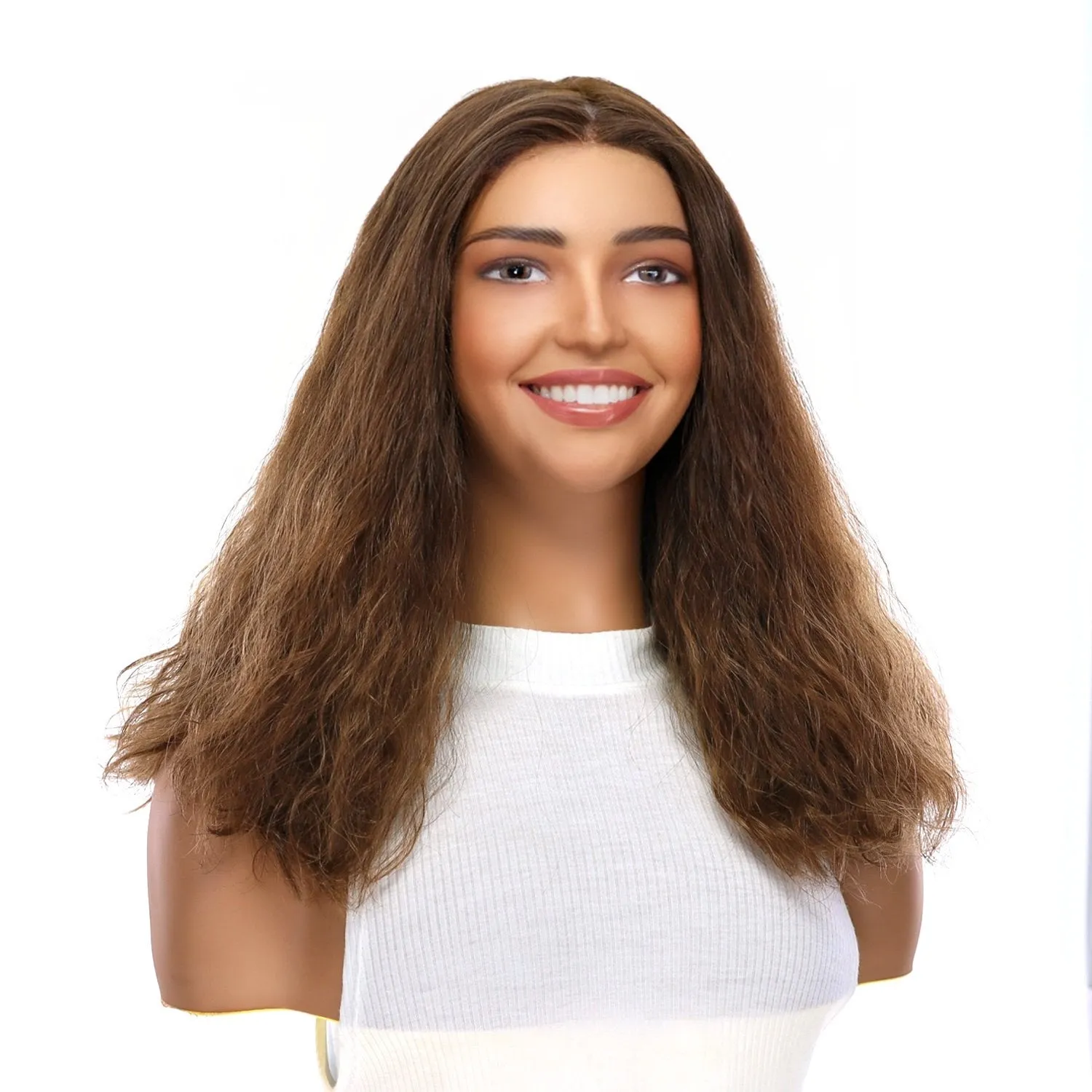19" Nicole Silk Top Wig Medium Brown Babylight Wavy