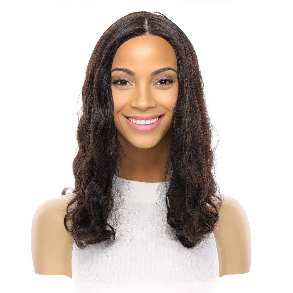 19" Nicole Silk Top Wig Soft Black Wavy