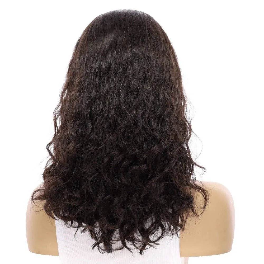 19" Nicole Silk Top Wig Soft Black Wavy
