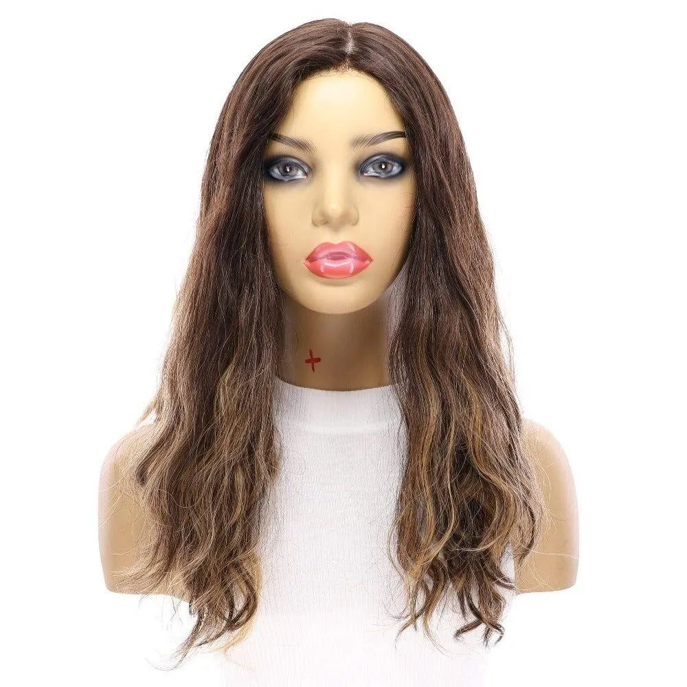 22" Reese Silk Top Wig Dark Brown Balayage Wavy