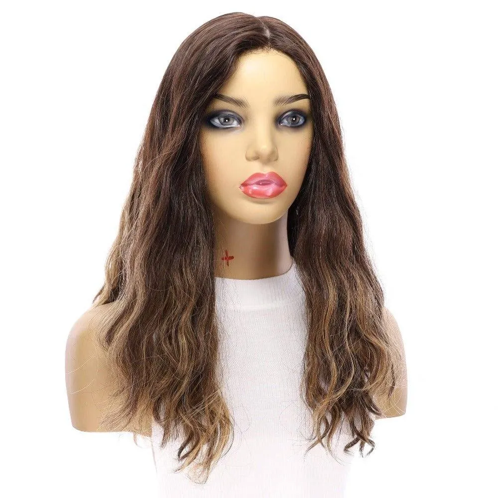 22" Reese Silk Top Wig Dark Brown Balayage Wavy