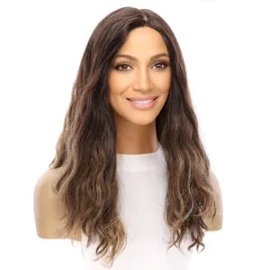 22" Reese Silk Top Wig Dark Brown Balayage Wavy
