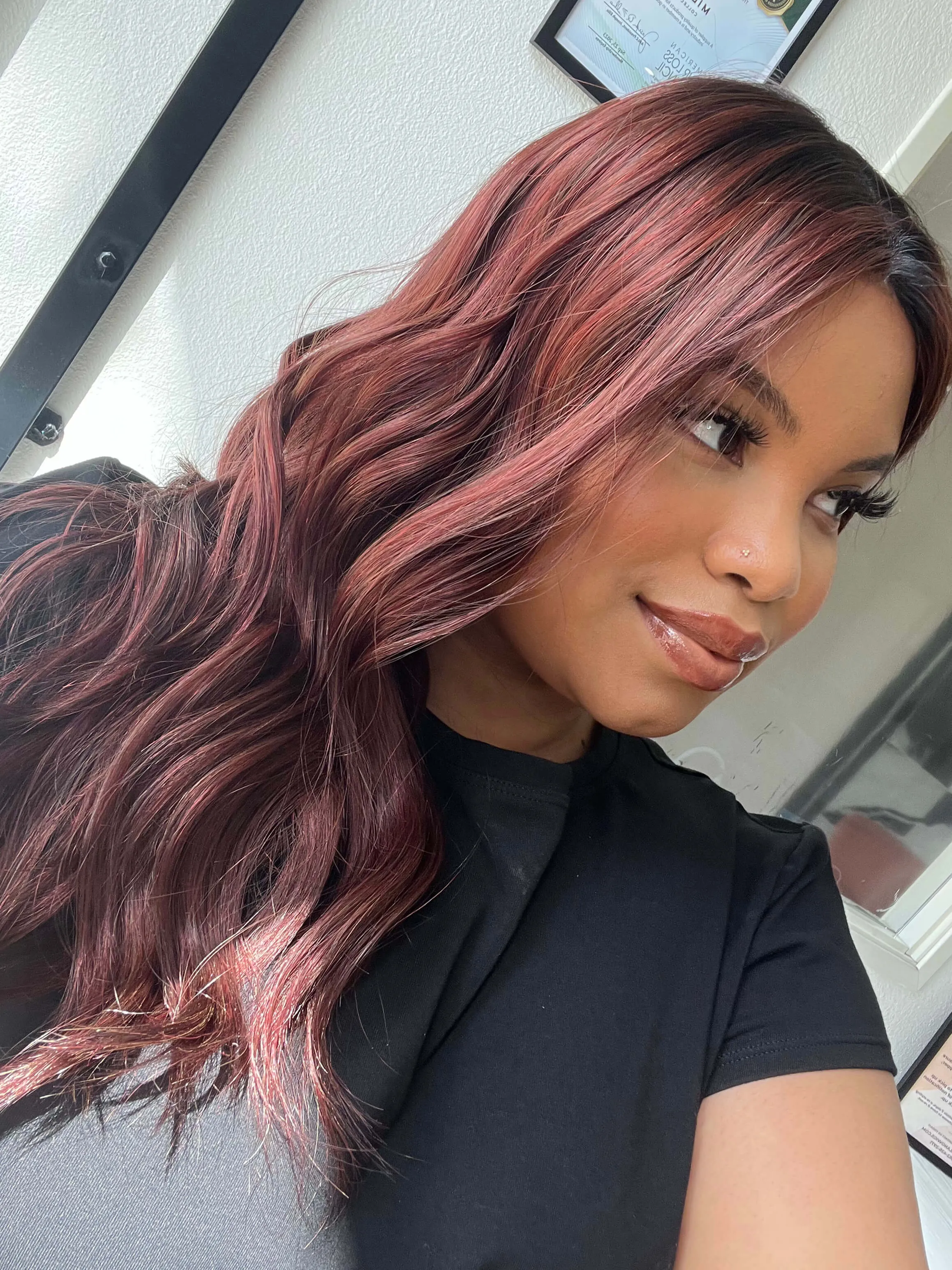 22" Reese Silk Top Wig Merlot Red w/ Full Rooting