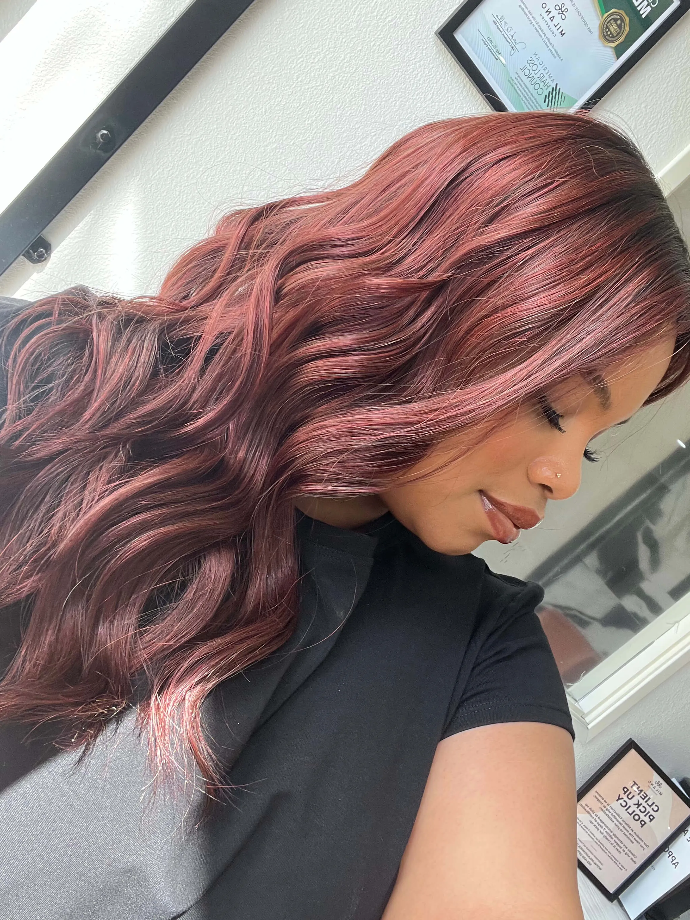 22" Reese Silk Top Wig Merlot Red w/ Full Rooting