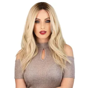 22" Reese Silk Top Wig Platinum Blonde w/ Rooting