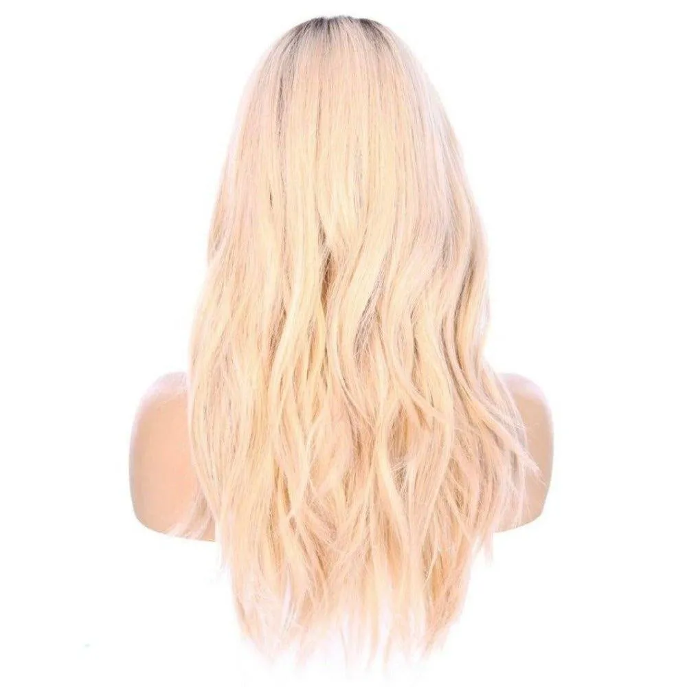 22" Reese Silk Top Wig Platinum Blonde w/ Rooting