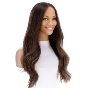 26" Amber Silk Top Wig Medium Brown Balayage