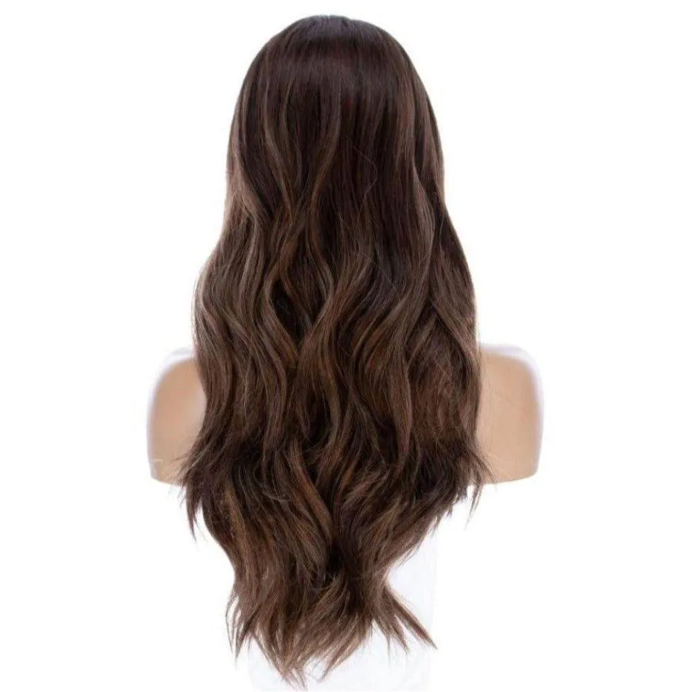 26" Amber Silk Top Wig Medium Brown Balayage