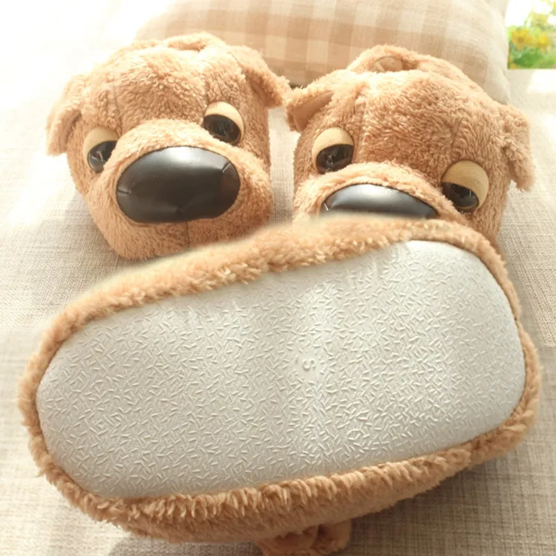 Animal Slippers Lazy Big Dog Couple Home Shoes Home Warm Home Cotton Shoes UGG Style