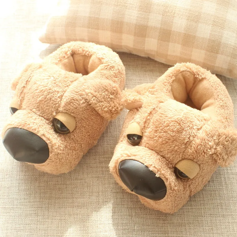 Animal Slippers Lazy Big Dog Couple Home Shoes Home Warm Home Cotton Shoes UGG Style