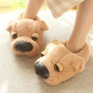 Animal Slippers Lazy Big Dog Couple Home Shoes Home Warm Home Cotton Shoes UGG Style