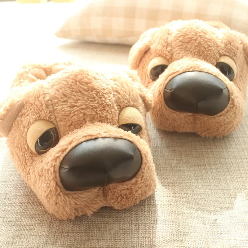 Animal Slippers Lazy Big Dog Couple Home Shoes Home Warm Home Cotton Shoes UGG Style