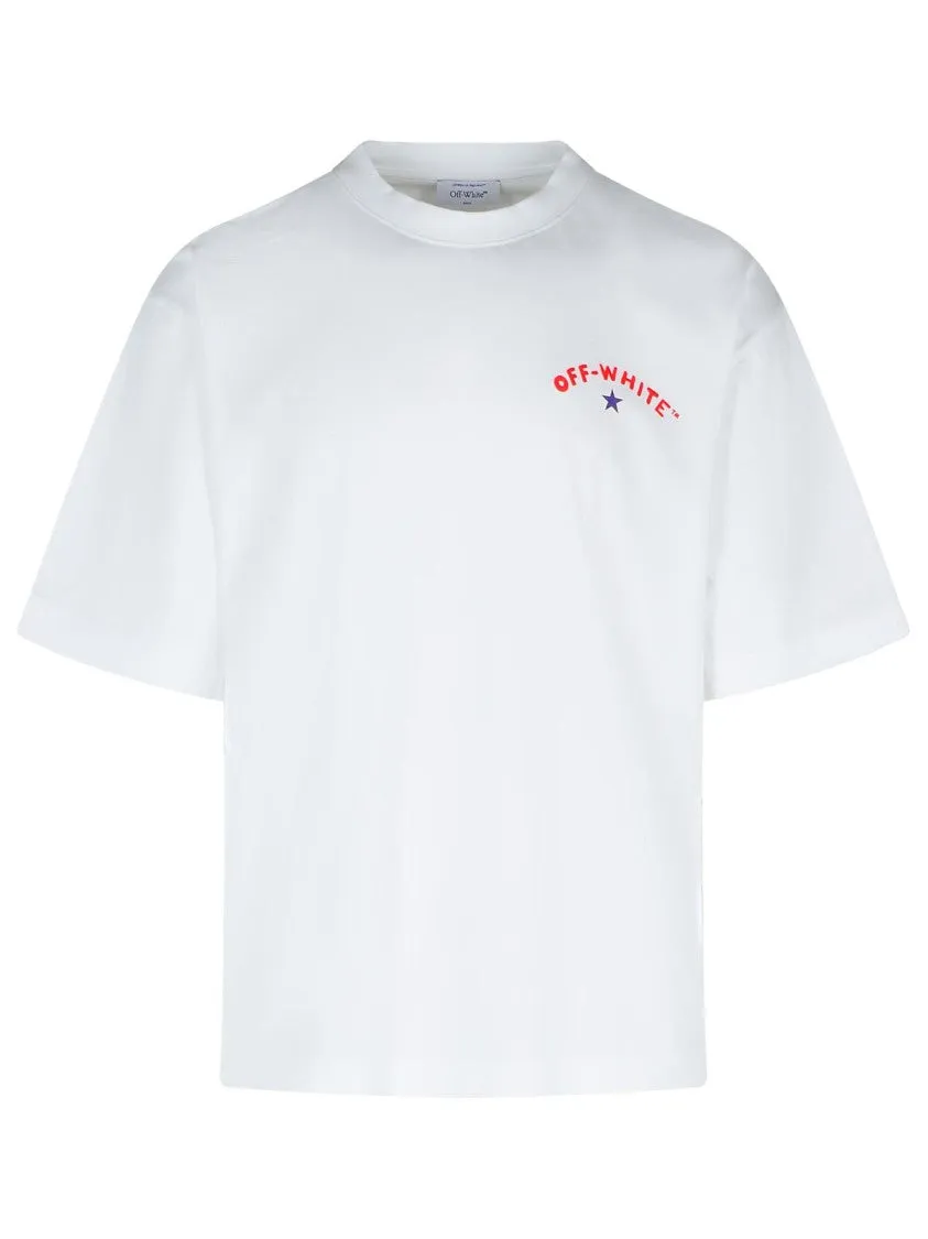 'Arrow Skate' White Cotton T-Shirt