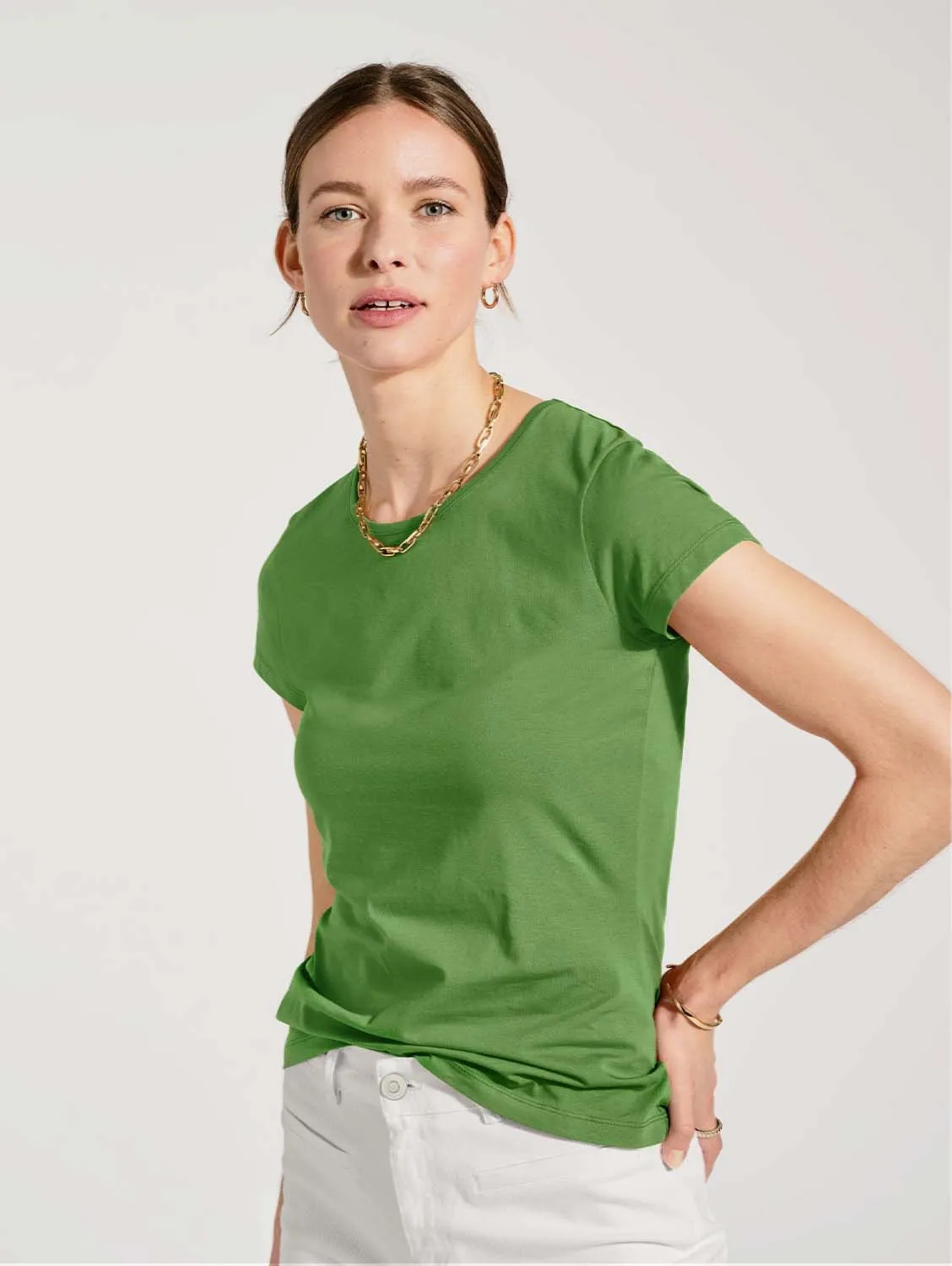 Baukjen Essentials Organic Cotton Slim Tee | Grass Green