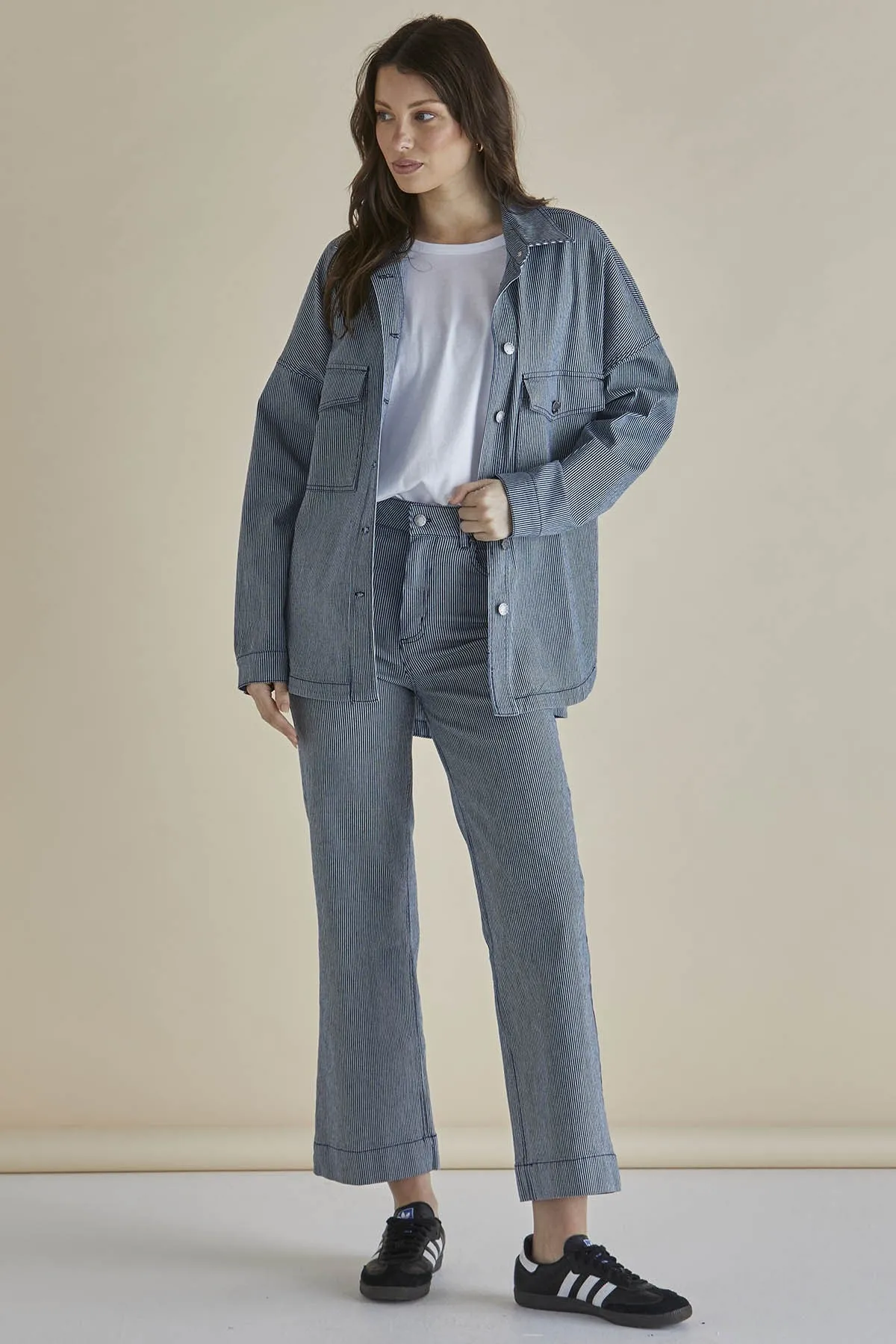 Betty Basics Willow Pinstripe Wide Leg Pant