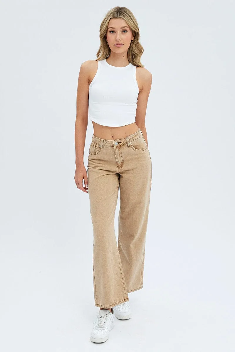 Brown Low Rise Baggy Jean