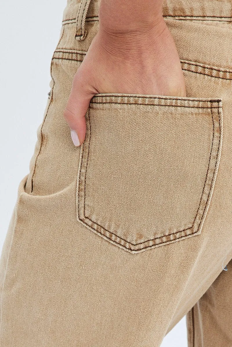 Brown Low Rise Baggy Jean