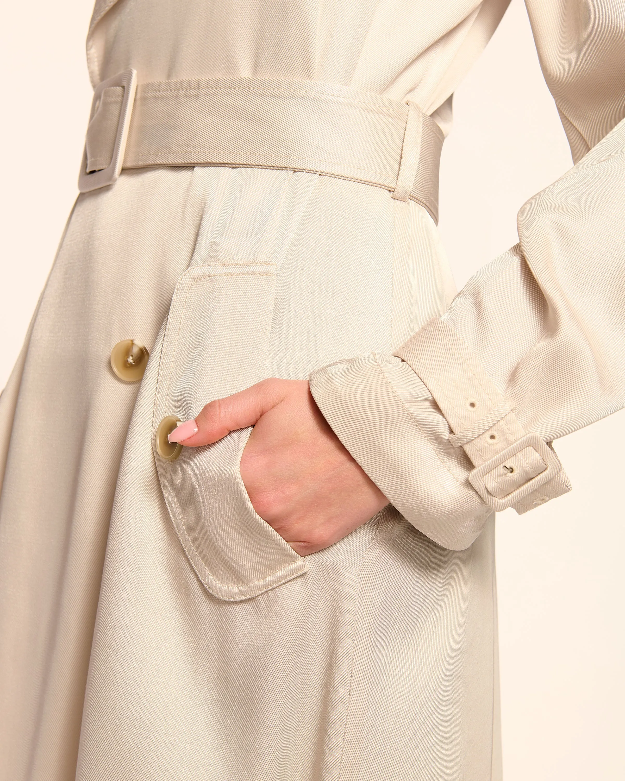 Capri Twill Double Breasted Trench Coat