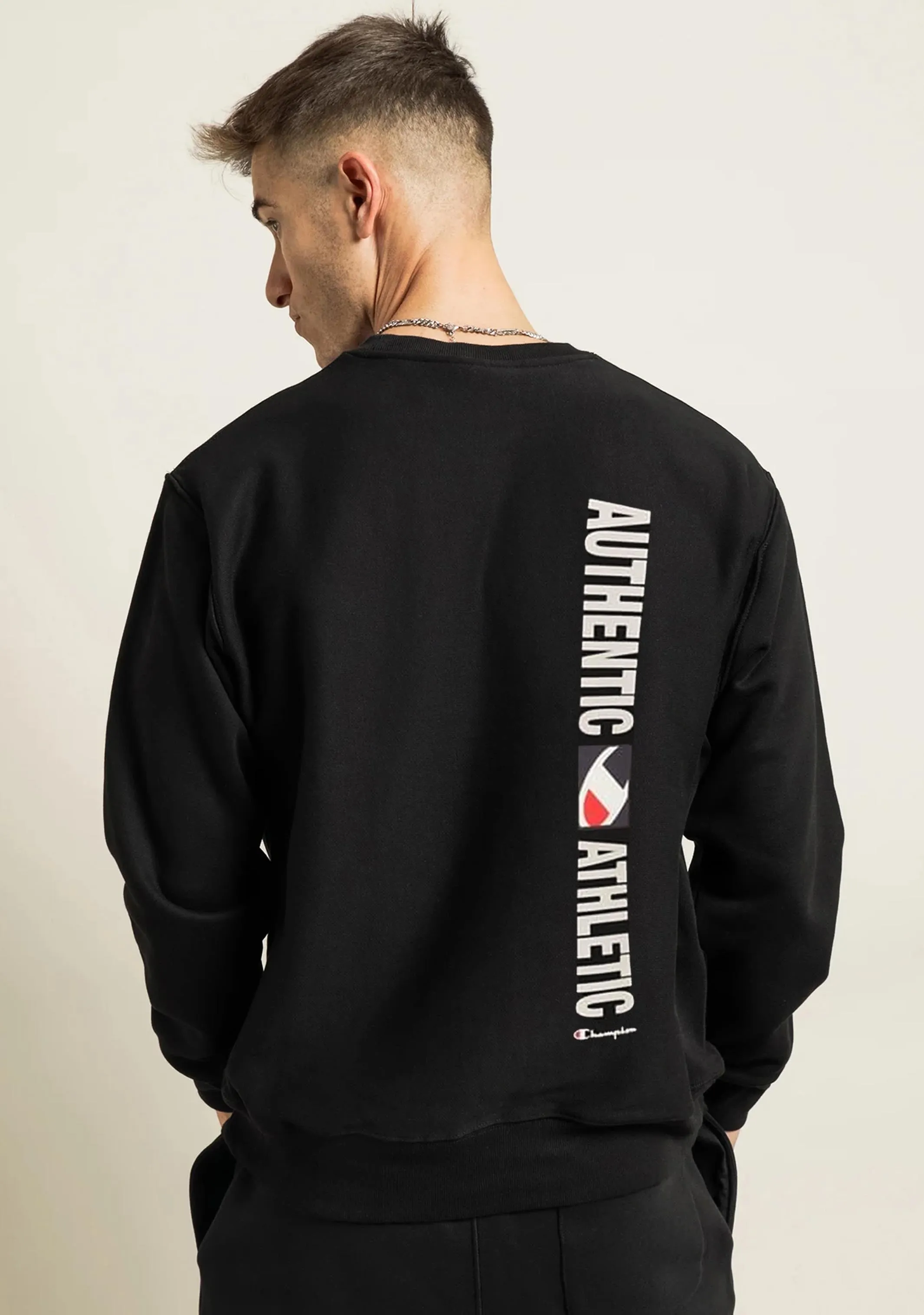 Champion Mens Sporty Graphic Print Crew