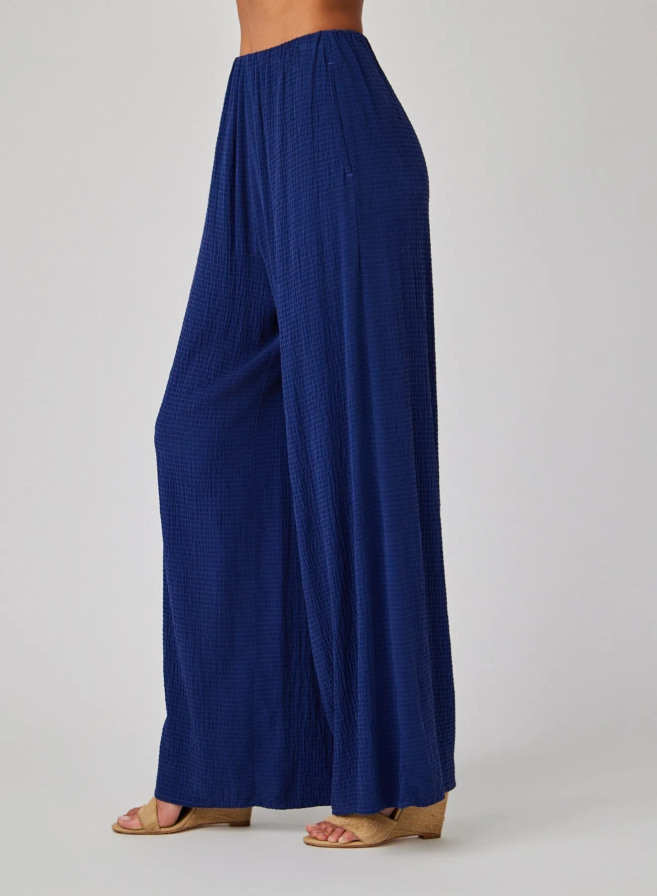 Clean Wide Leg Pant - Navy Coast