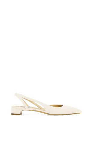 Delia Slingback Shoe in Ivory Nappa Leather