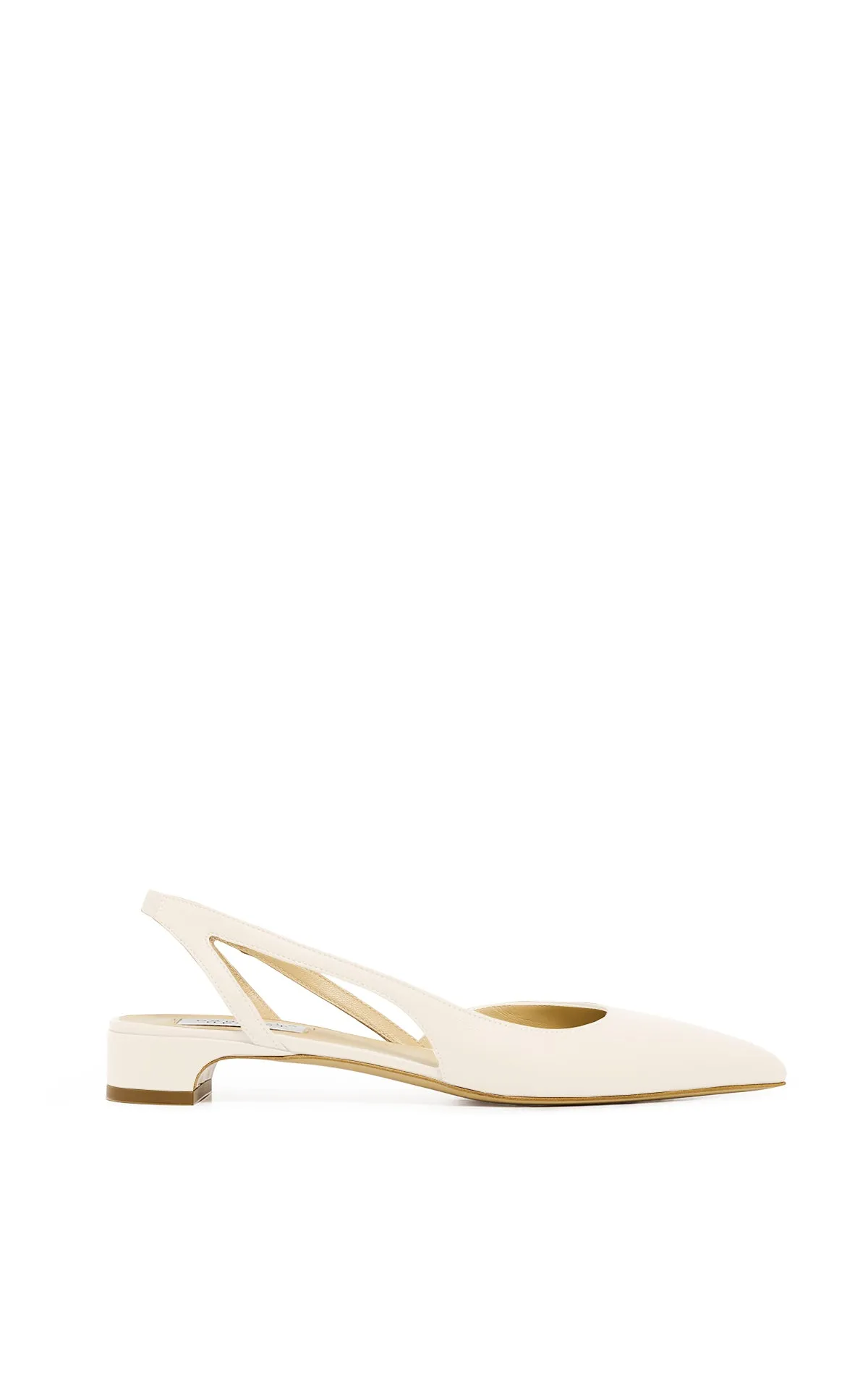 Delia Slingback Shoe in Ivory Nappa Leather