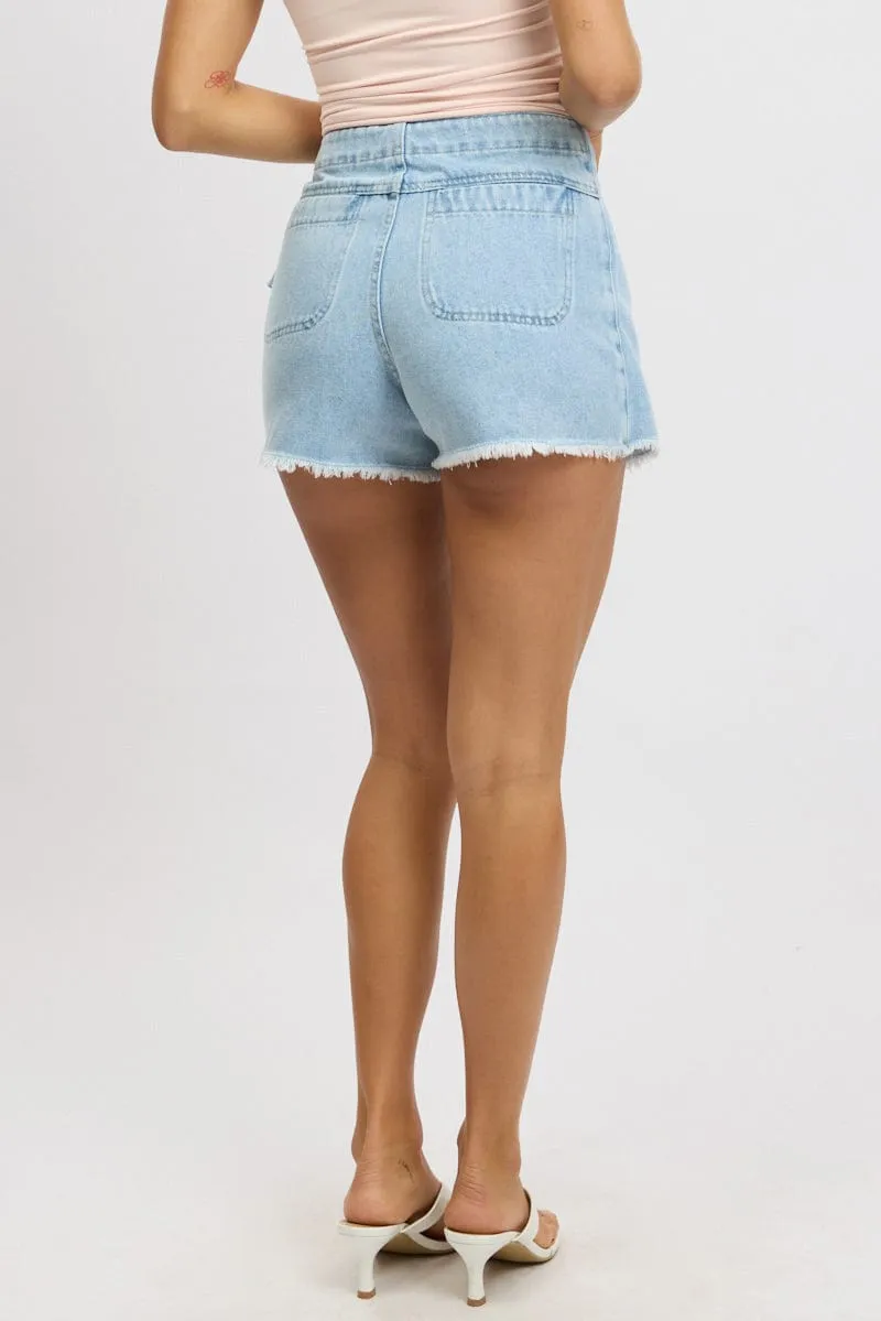 Denim Skorts Skirt High Rise