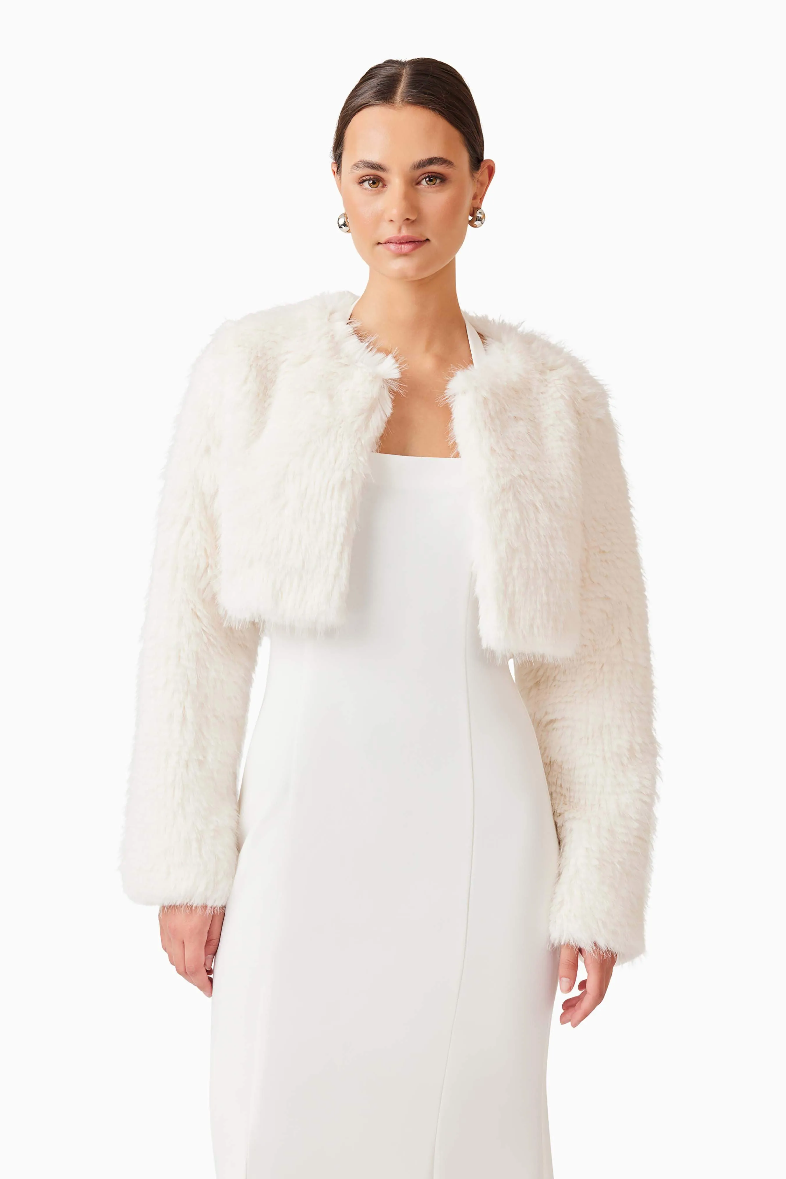 Desiree Cropped Jacket in White