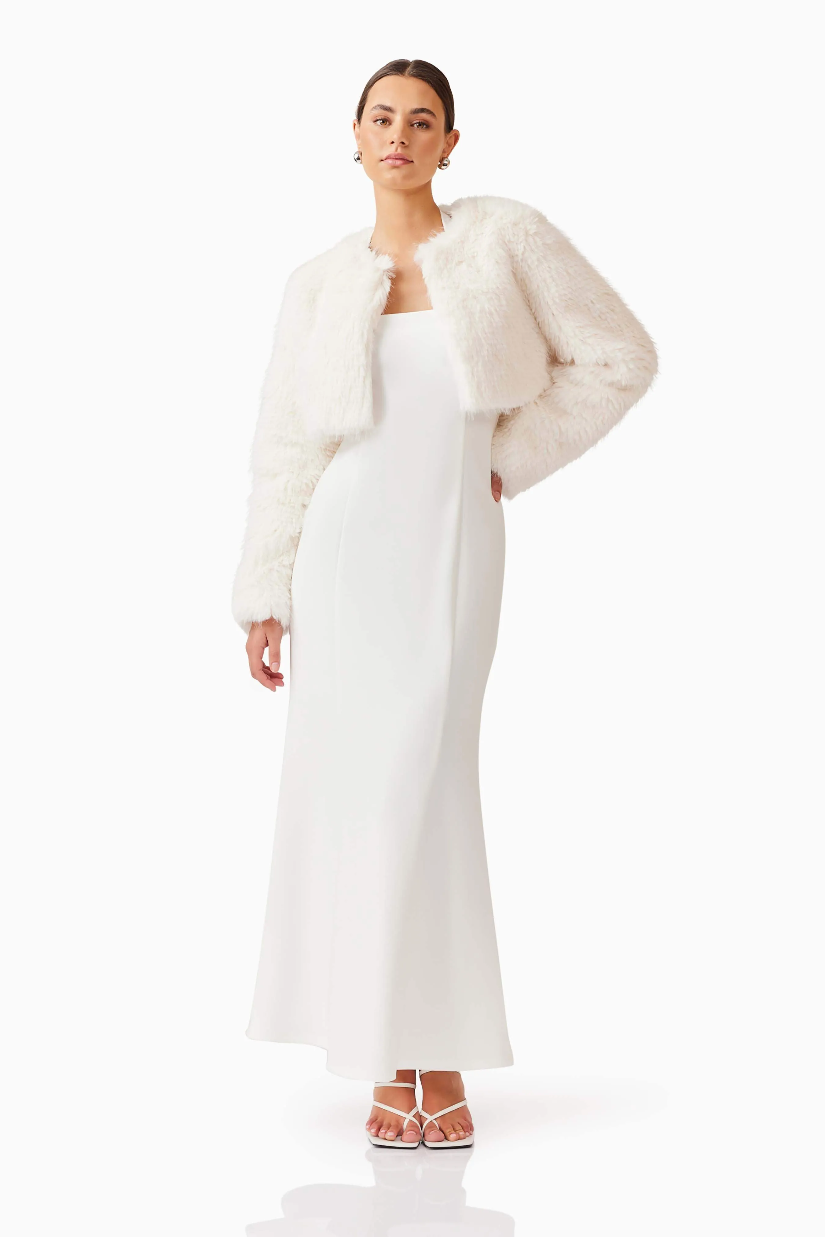 Desiree Cropped Jacket in White