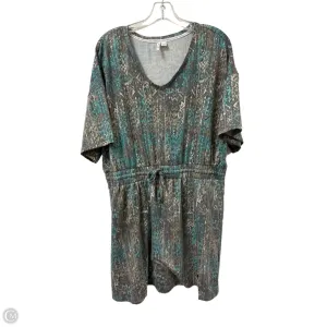 Dress Casual Midi By Cato In Green & Grey, Size: 1x