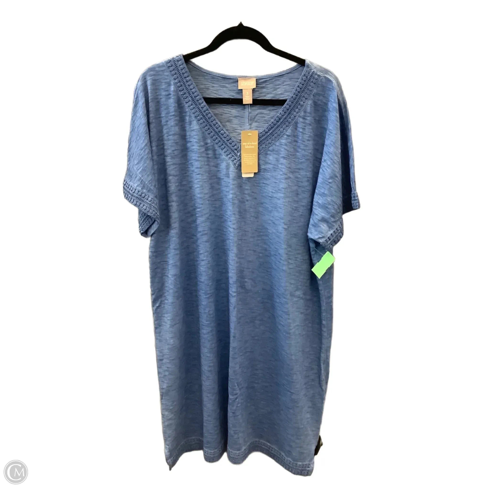 Dress Casual Midi By Chicos In Blue, Size: L