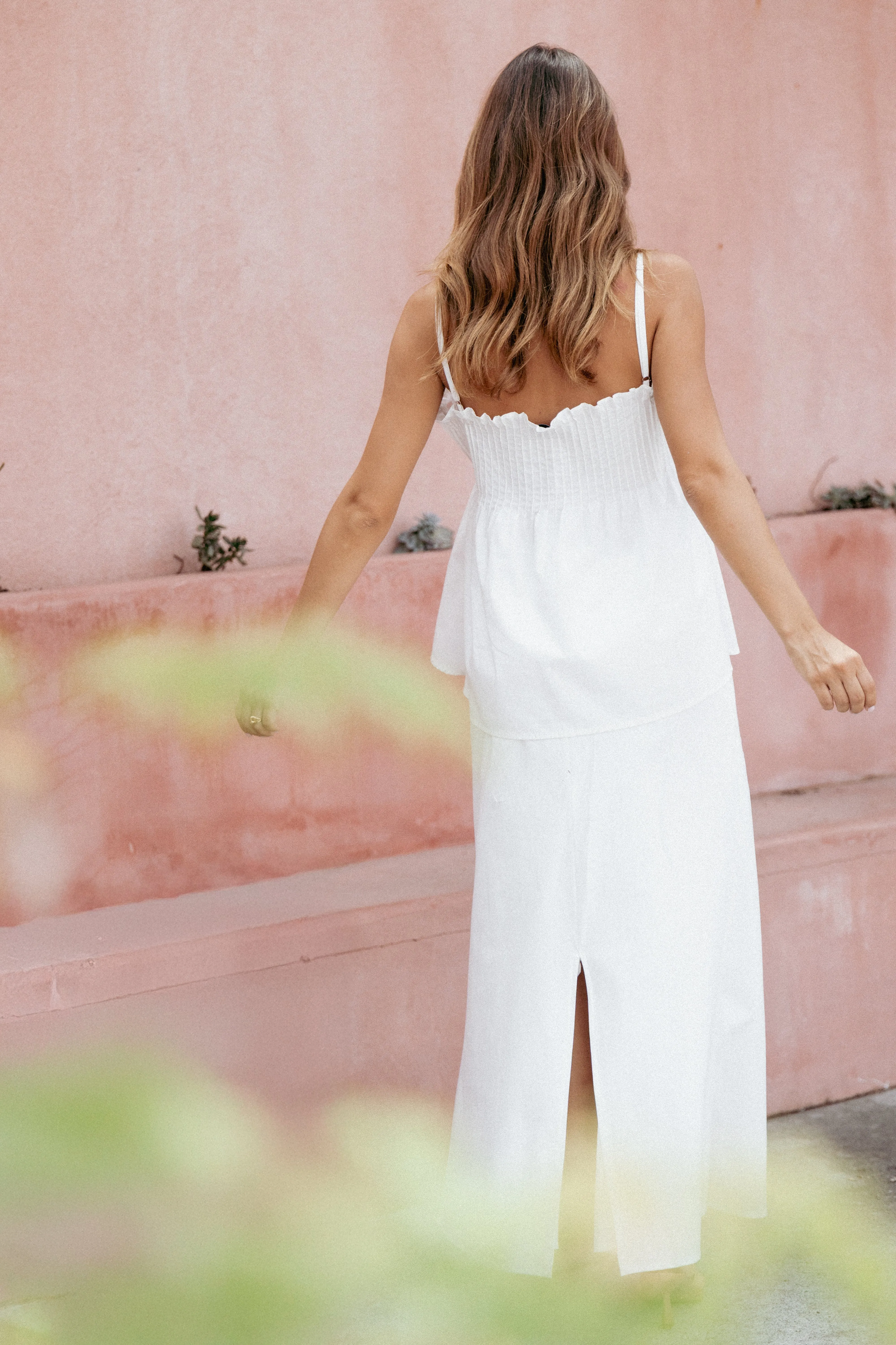 Elena Cotton Maxi Skirt - White