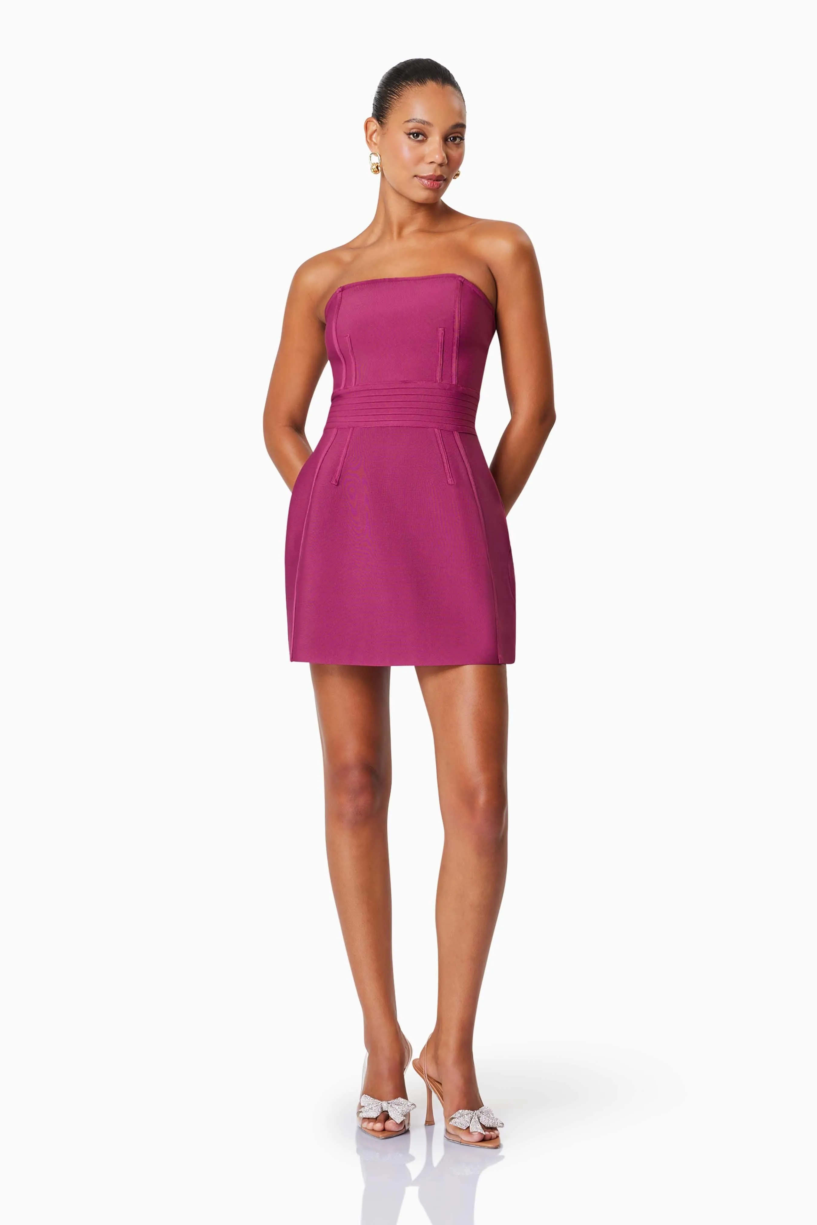 Ella Strapless Mini Dress In Red