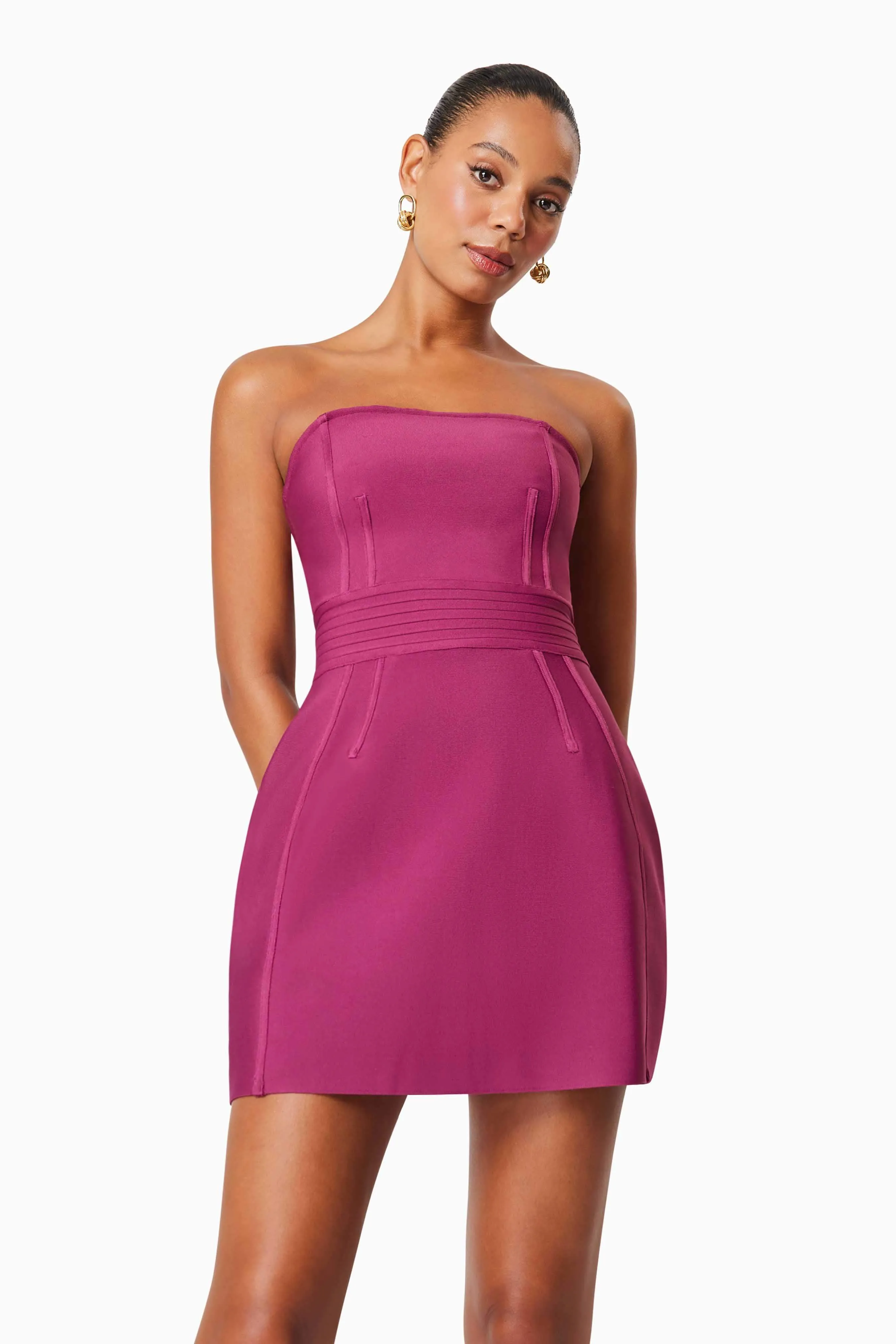 Ella Strapless Mini Dress In Red