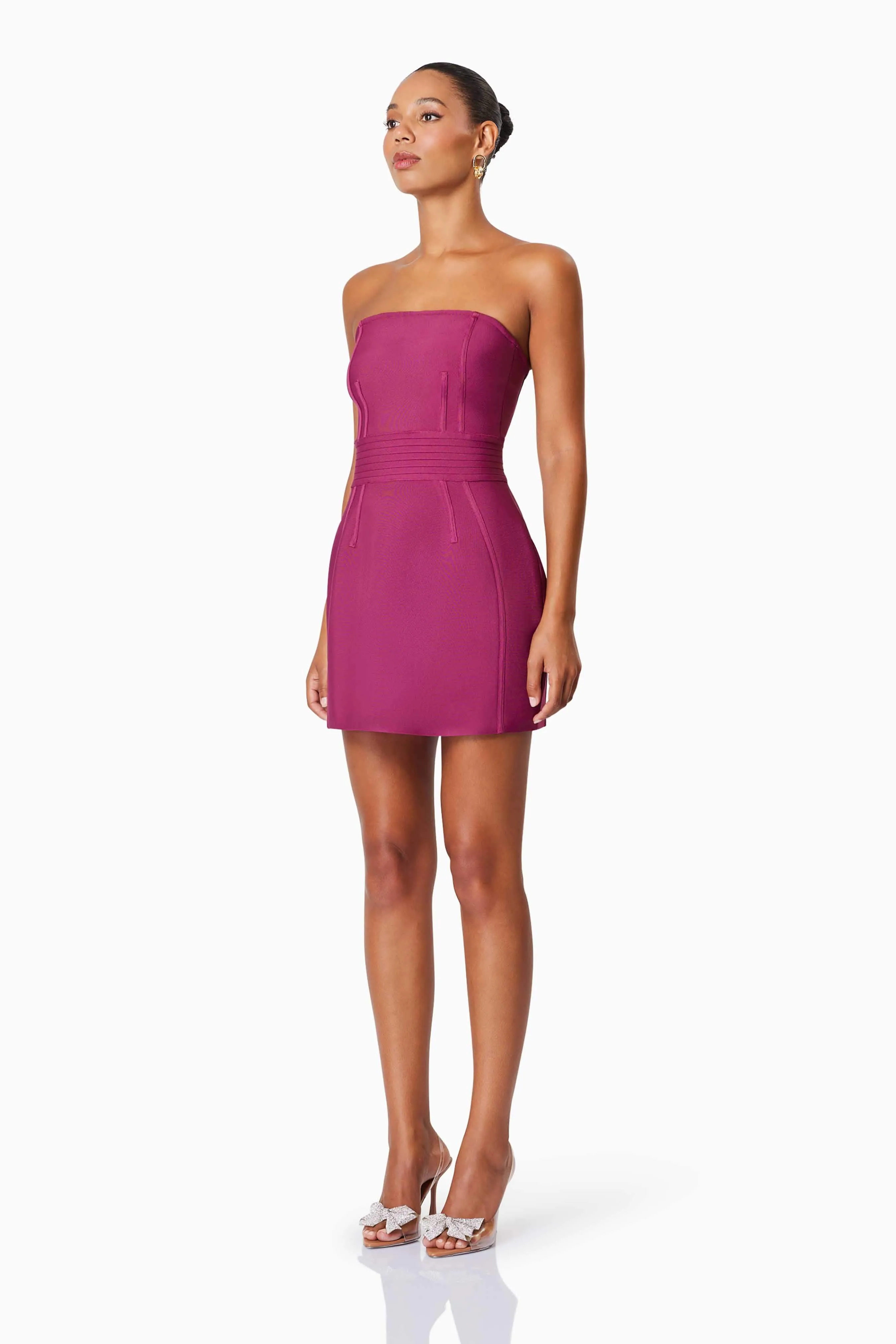 Ella Strapless Mini Dress In Red