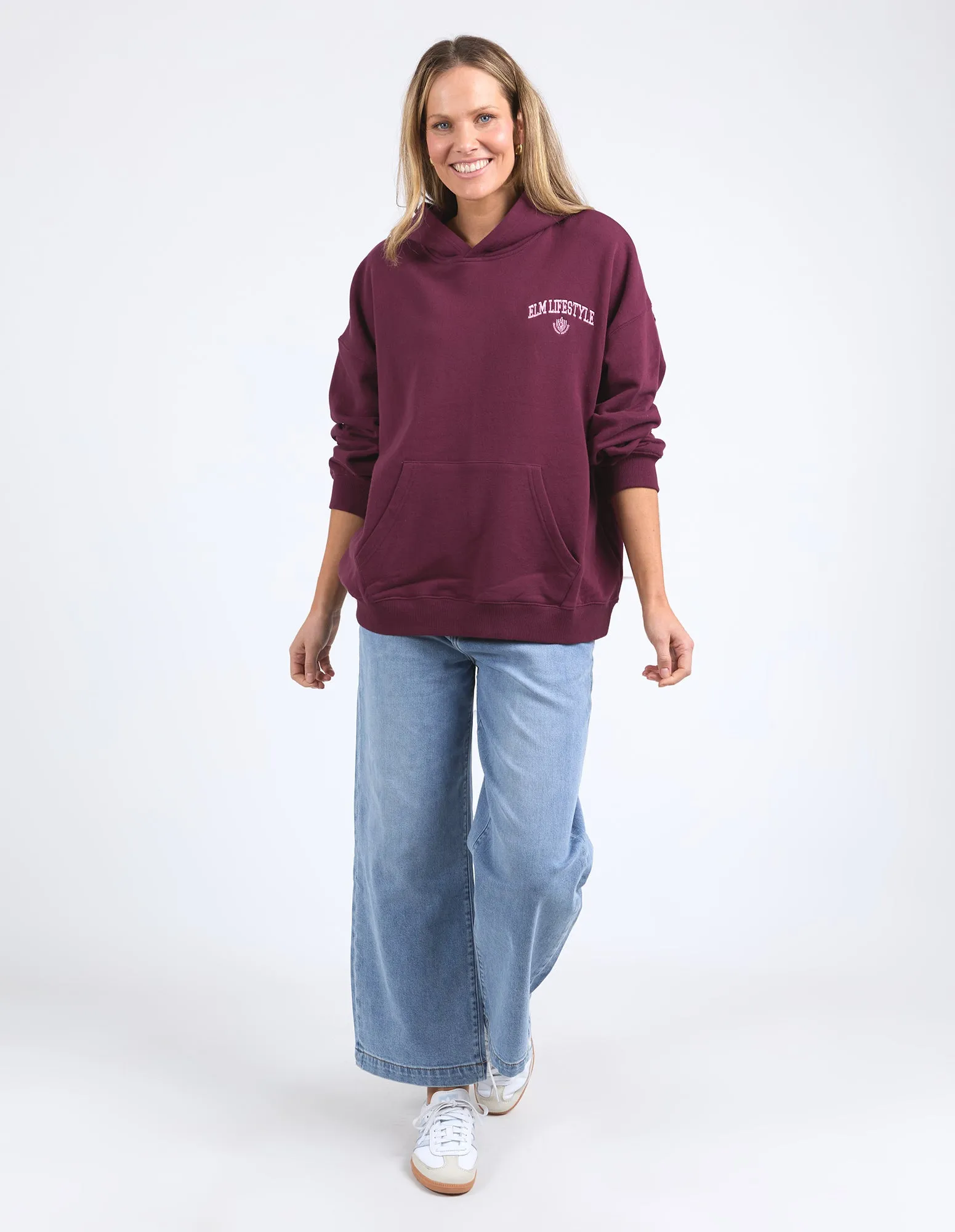 Elm College Hoodie Merlot