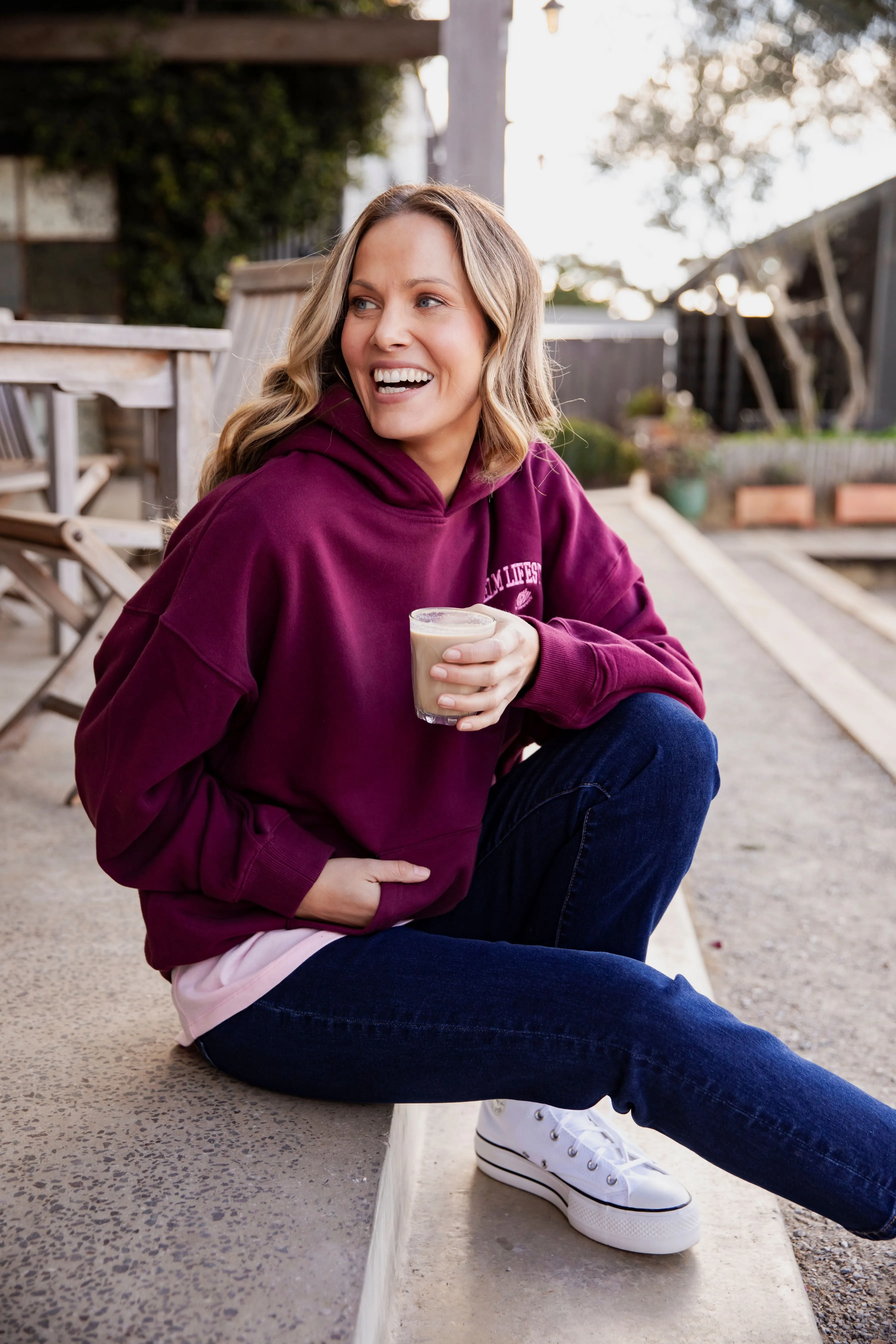 Elm College Hoodie Merlot