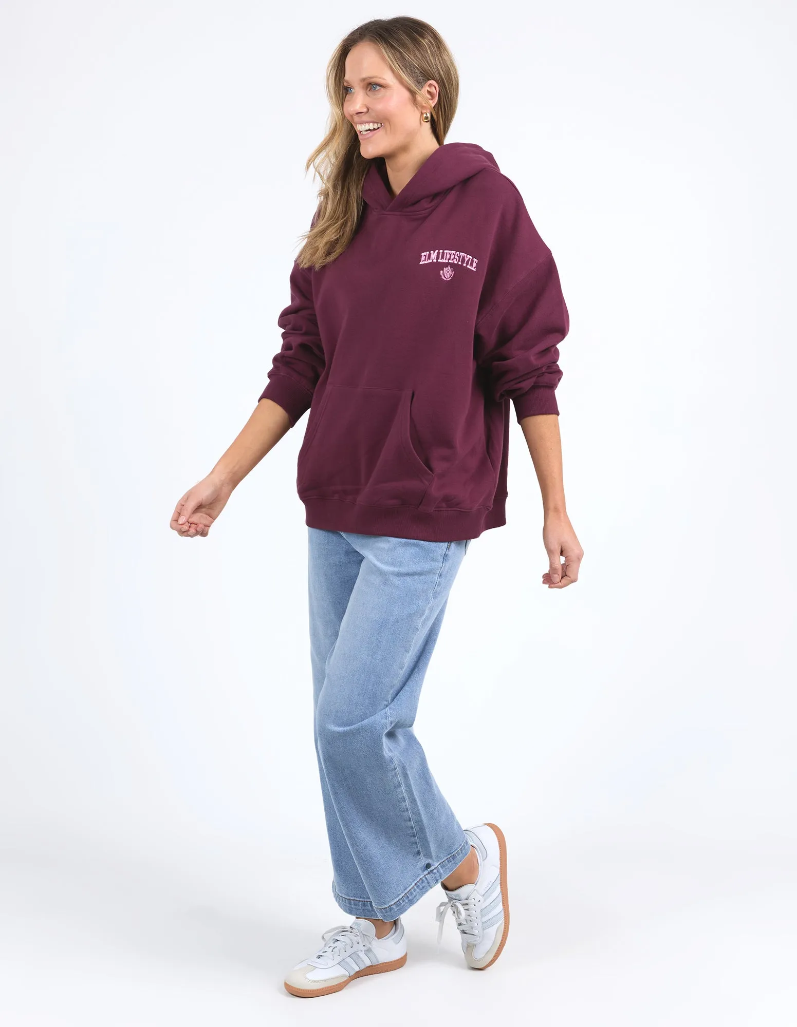 Elm College Hoodie Merlot