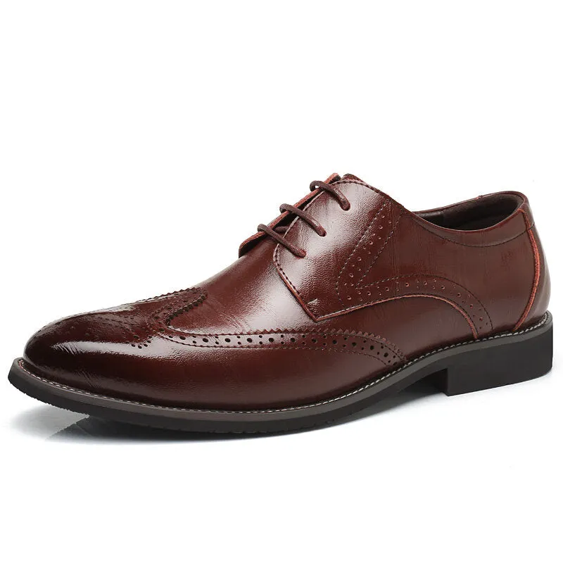 Faux Leather Pointed Toe Business Dress Men Dress Shoes
