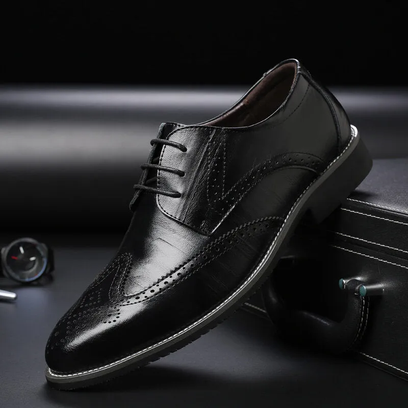 Faux Leather Pointed Toe Business Dress Men Dress Shoes